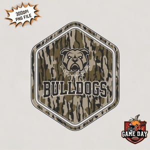 Camo bulldog png, bulldogs patch PNG | Mascot sublimation design for tees, sweatshirts, hoodies, mug, Bulldogs spirit camouflage pattern