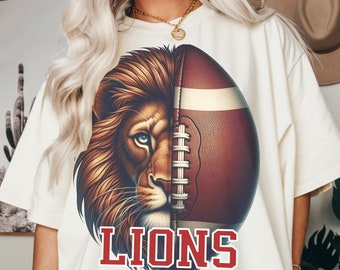 Red Lions Football Mascot PNG - Shirt Design (Digitaler Download)