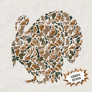Retro Camo Turkey PNG, Turkey Hunting Sublimation boys hunting png Camo sublimation image print file for Moms woman