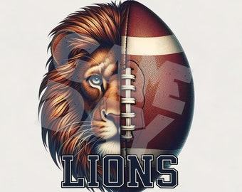 Lions Maskottchen PNG: Schulmotiv Design (Digitaler Download)