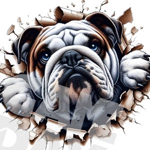 Aquarela buldogue irritado png Design de sublimação de mascote para camisetas moletom com capuz canecas, meninos meninas homens mulher | Espírito escolar dos Bulldogs