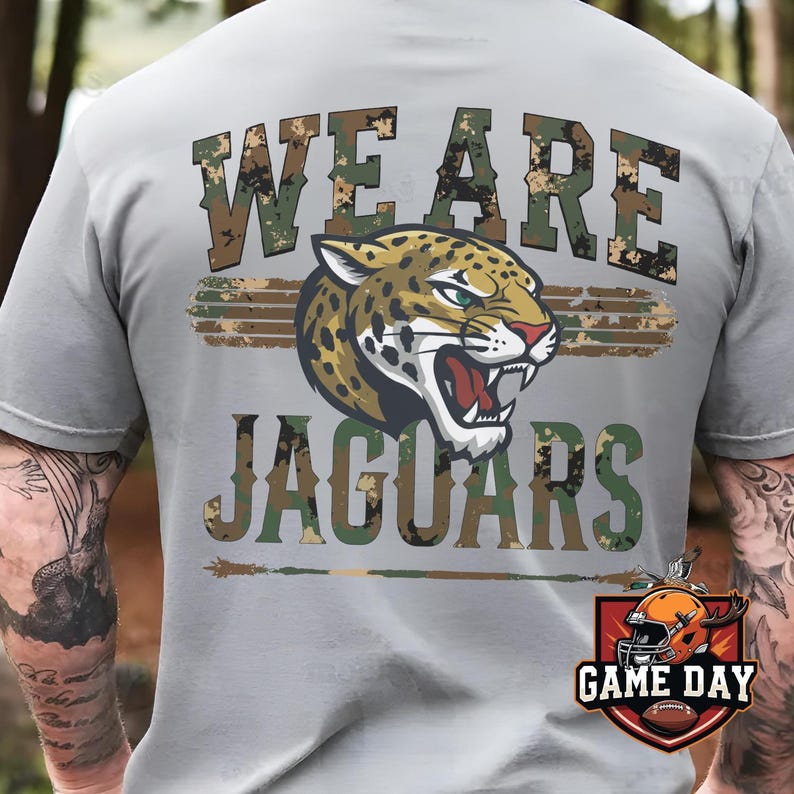 Jaguars Mascot PNG: Camo T-shirt Sublimation Design (digital Download ...