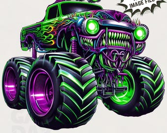Monster Truck PNG: Extreme Vehicle Sublimation Design (Digital Download)