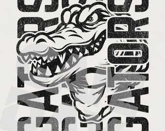 Gators text team logo PNG SVG Gator Spirit PNG Alligators image design Gator mascot png sublimation file 4 tees mug caps hoodies