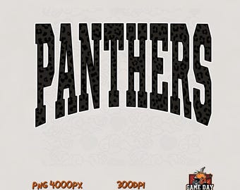 Zwarte Luipaard, Panters PNG: Team Script Logo Schoolgeest Sublimatiebestand Digitale Download