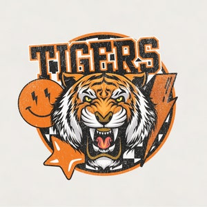Tiger Shirt PNG | Tiger Head T-shirt Sublimation design l Tiger Spirit PNG | Tiger mascot png | Football Tiger png | Instant download