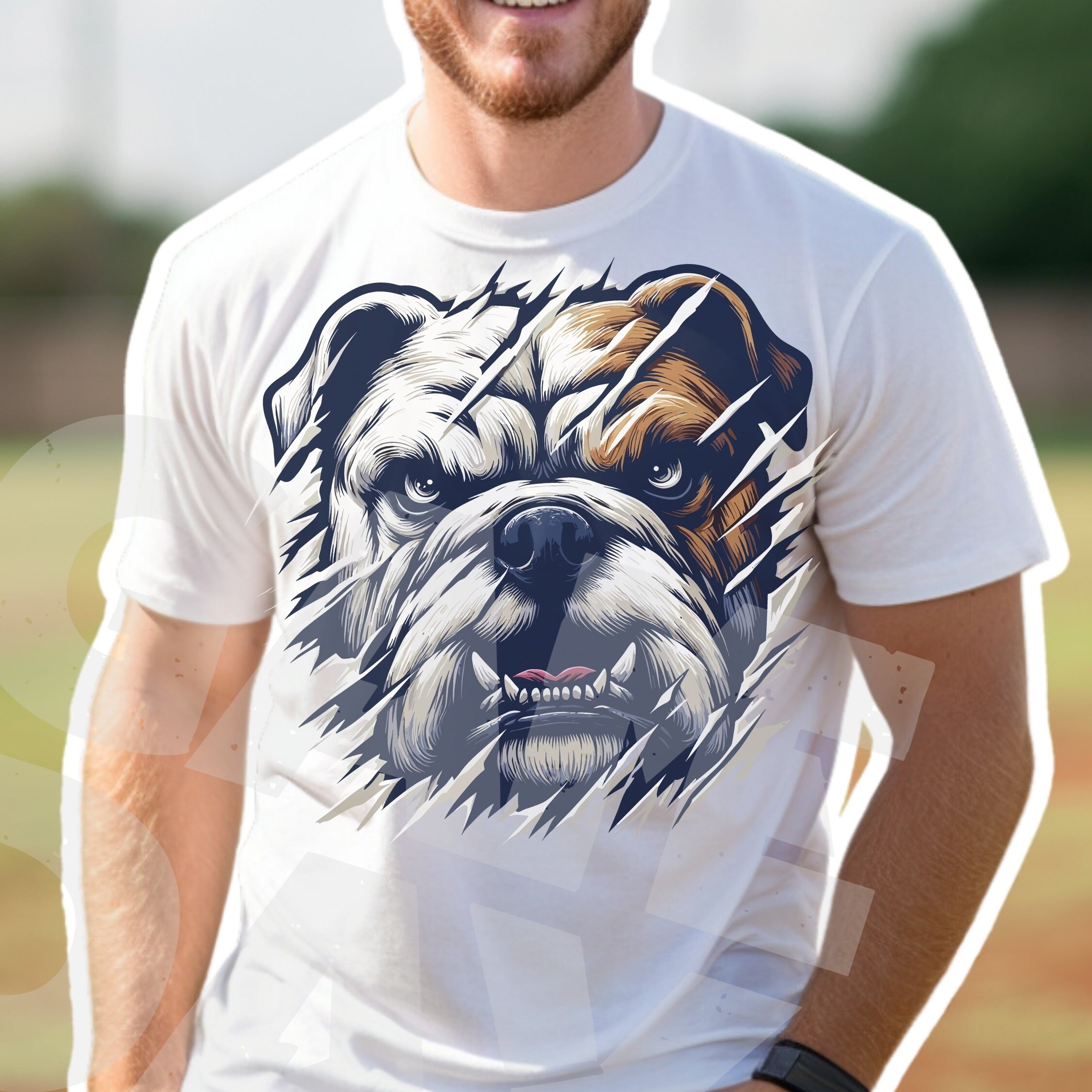 Angry Bulldog Scratch PNG: Mascot Shirt Design (digital Download
