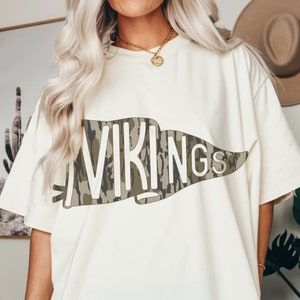 Camo Vikings pennant design, Vikings football Sublimation Vikings Spirit PNG Instant download for tees hoodies mugs caps commercial license