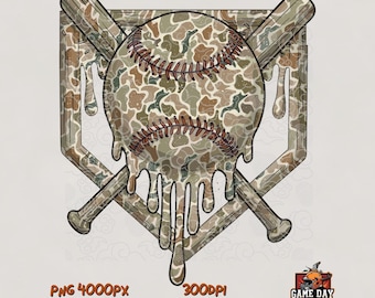 Camo Baseball PNG: Purple Drip Home Plate Design (Digital Download)