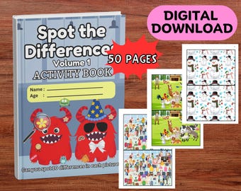 Spot the Difference Printable Find 10 Differences Puzzle Kids & Adults Activity Brain Game Classroom Worksheet