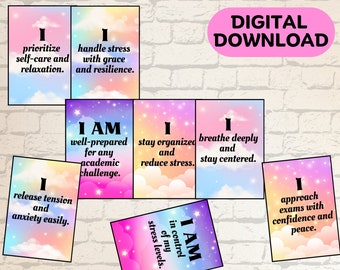 Tarjetas de Afirmación para Estudiantes: Confianza y Motivación (Descarga Digital)