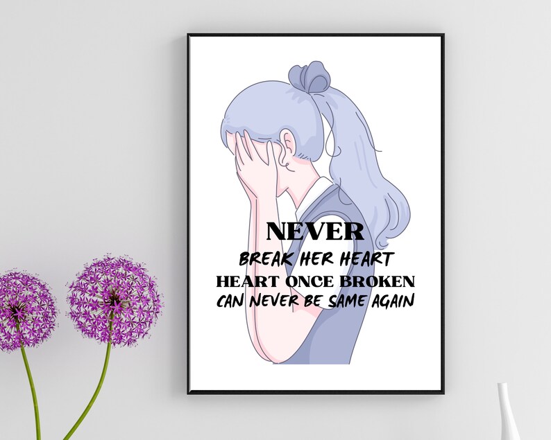 Protective Hearts: Do Not Break Her Heart Printable Wall Art With a ...