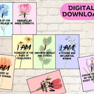 Lot de 104 affirmations pour les femmes - Cartes d'autonomisation pour l'amour de soi, la confiance en soi et la réussite - Citations positives pour les femmes