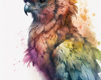 Experience the majesty of a baby Griffon with vibrant and captivating digital art!