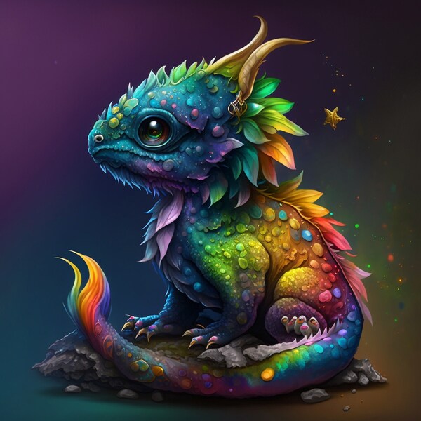 Bring the enchantment of a baby dragon to your world with stunning and unique digital art!