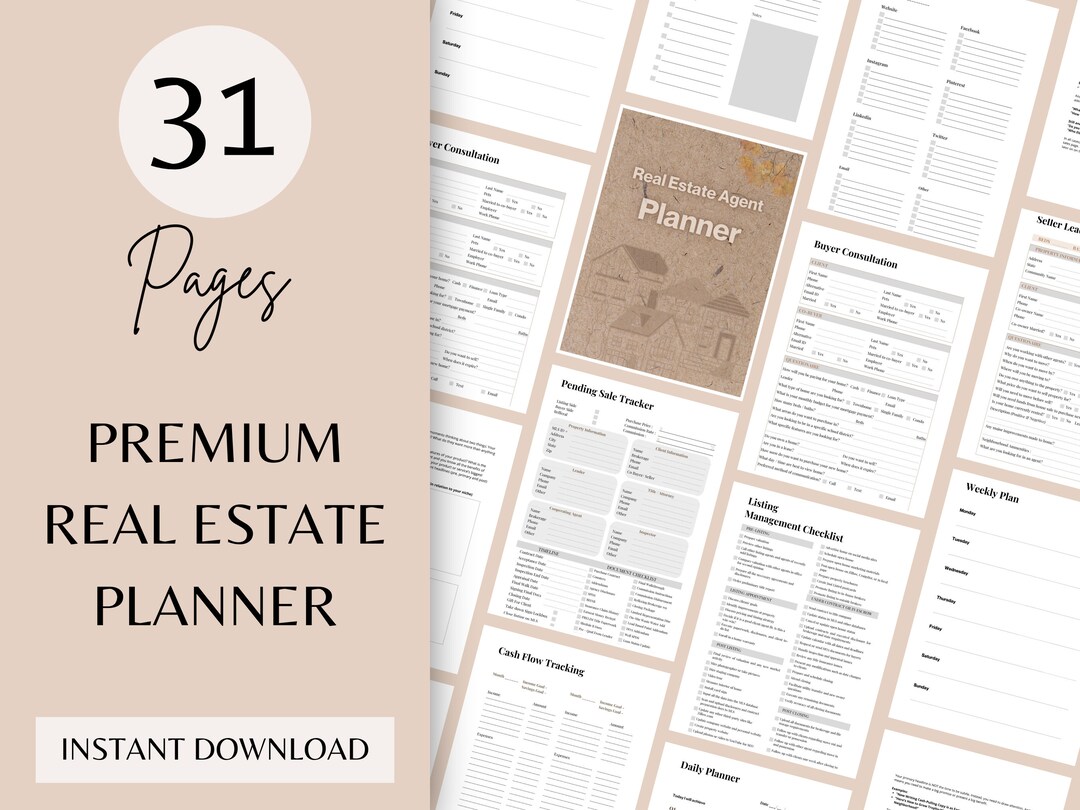 Real Estate Agent Planner Bundle With Bonuses Make Your Daily Chores