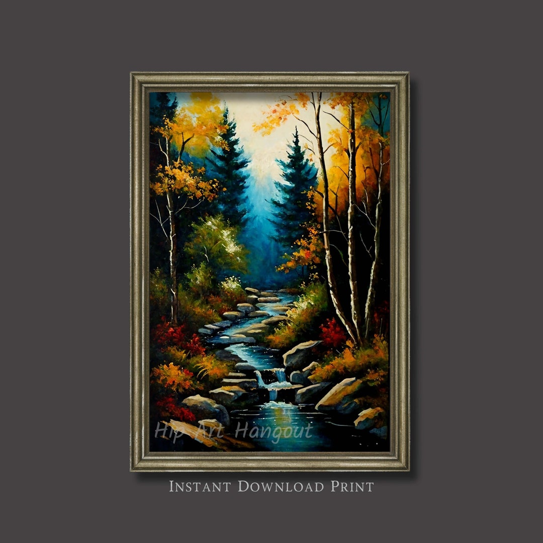 Forest Landscape Printable Art for Living Room Decor Tranquil Nature ...