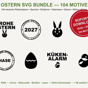 Easter SVG Bundle German • 104 plotter files Easter sayings • Easter bunny Easter egg carrot chick • Cricut Silhouette • Download image 2