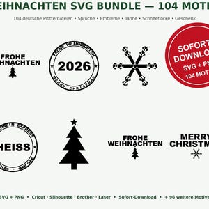 Christmas SVG Bundle German • 104 Plotter Files Christmas Sayings • Christmas Sweater Gift Tags • Cricut Silhouette • Download image 2