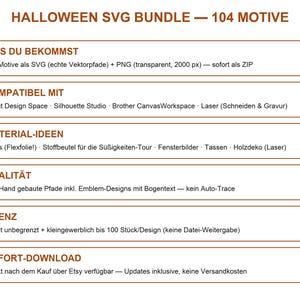 Halloween SVG Bundle German • 104 Halloween Sayings Plotter Files • Pumpkin, Ghost, Bat, Witch's Hat • Cricut Silhouette • Download image 3