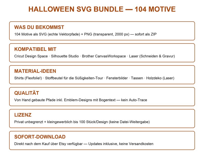 Halloween SVG Bundle German • 104 Halloween Sayings Plotter Files • Pumpkin, Ghost, Bat, Witch's Hat • Cricut Silhouette • Download image 3