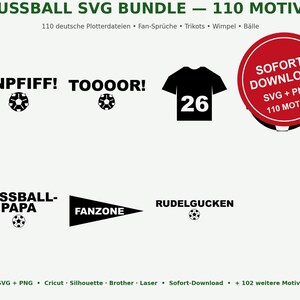 Football SVG Bundle German 2026 • 110 Plotter Files Fan Sayings • Jersey Pennants • Cricut Silhouette • Public Viewing Party Decorations Download image 2