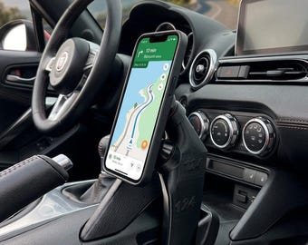 Handyhalter passend für Fiat 124 Spider & Mazda MX-5 ND • Cupholder Adapter • werkzeuglose Montage • Made in Germany • NEXCAPE