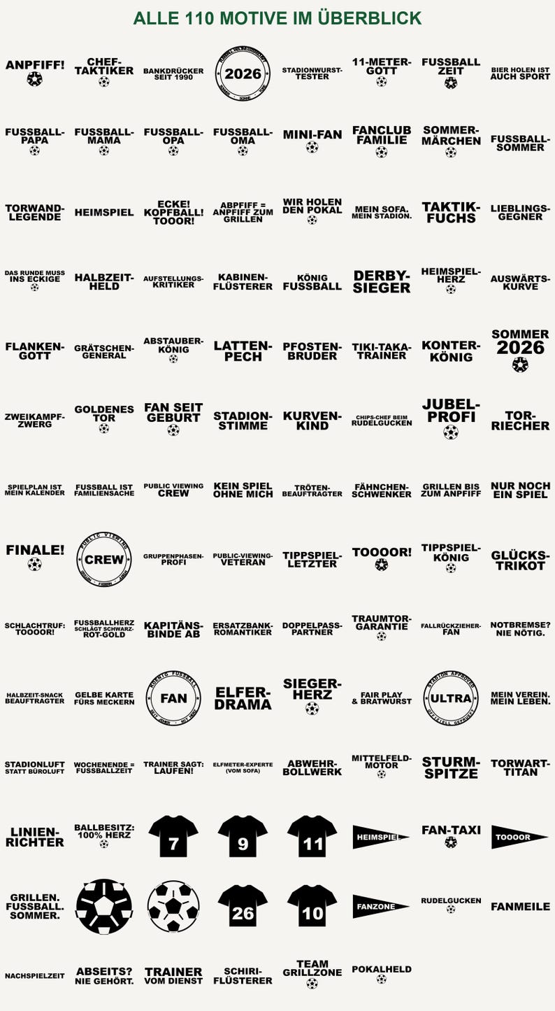 Football SVG Bundle German 2026 • 110 Plotter Files Fan Sayings • Jersey Pennants • Cricut Silhouette • Public Viewing Party Decorations Download image 4