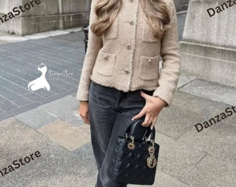 Womens Tweed Jacket | Button Blazer | Bohemian Coat | Women Winter Coat | Women Soft Jacket | Elegant Jacket | Womens Blazer | Retro Jacket