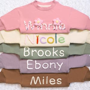 Custom Name Baby Romper Sweatshirt, Embroidered Baby Onesie with Name, Personalized Bubble Baby Bodysuit, Newborn Gift, Baby Birthday Gifts