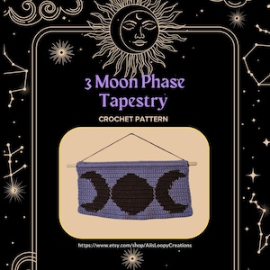 Gobelin Muster 3 Mond Phase Halloween Dekor Häkelanleitung