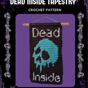 Tapistry Pattern Dead Inside Skull Halloween Decor Crochet Pattern