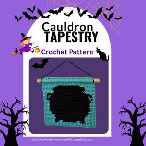 Tapistry Pattern Cauldron Halloween Decor Crochet Pattern