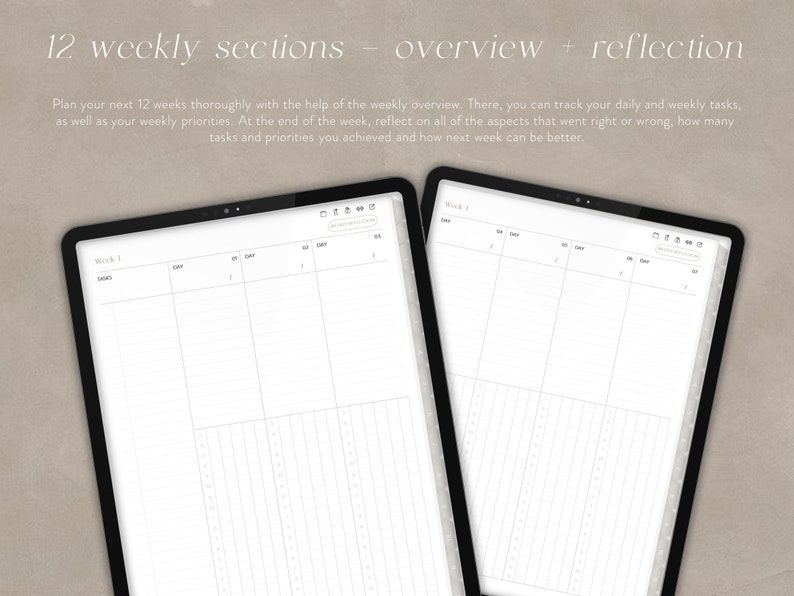 Minimalist Digital 12 Week Year iPad Planner | Goodnotes & Notability ...