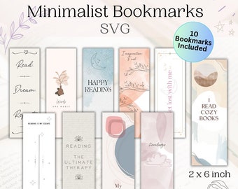 Minimalist Bookmark SVG | 10 Unique Designs (Digital Download)