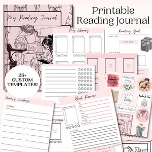 Diario di lettura classico stampabile / Tracker di lettura / Tracker di libri facilmente stampabile / Download istantaneo del diario di lettura / Diario per lettore