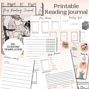 Diario di lettura classico stampabile / Tracker di lettura / Tracker di libri facilmente stampabile / Download istantaneo del diario di lettura / Diario per lettore