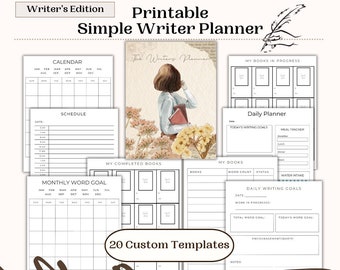 Simple Writer Planner Printable | Project & Word Count Tracker (PDF)