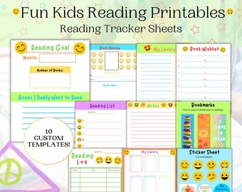 Kids Reading Printables Colorful | Reading Tracker Sheets | Easy Printable Book Tracker | Book Tracker Instant Download | Kids Worksheets