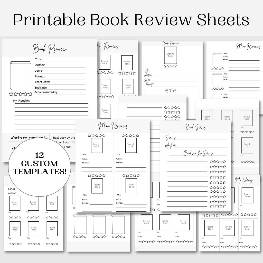Book Review Sheets Printable Reading Tracker Sheets Easy Printable Book ...