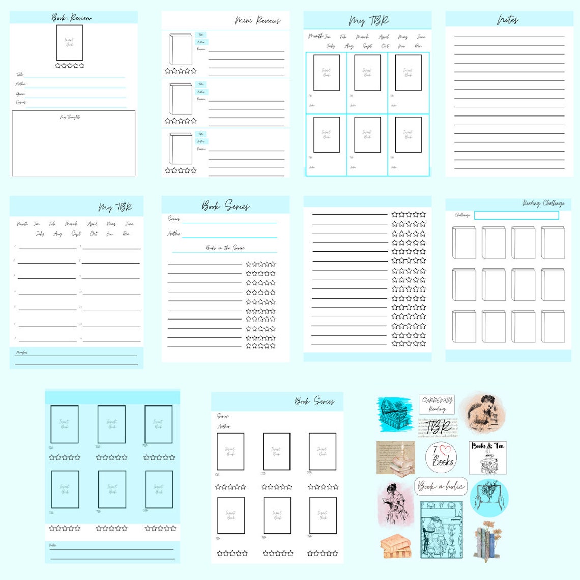 Classic Reading Journal Printable Reading Tracker Easy - Etsy
