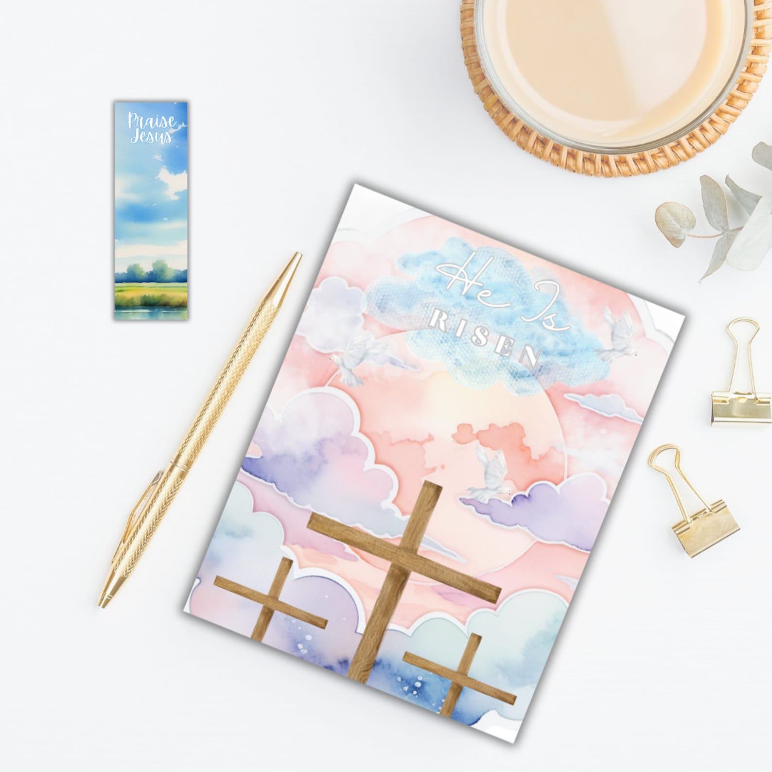 Printable Easter Bundle He is Risen PNG Christian Journal Happy Easter ...