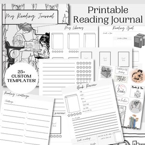 5 Classic Reading Journal Bundle Printable Reading Tracker Easy Printable Book Tracker Reading Journal Instant Download Reader Book image 7