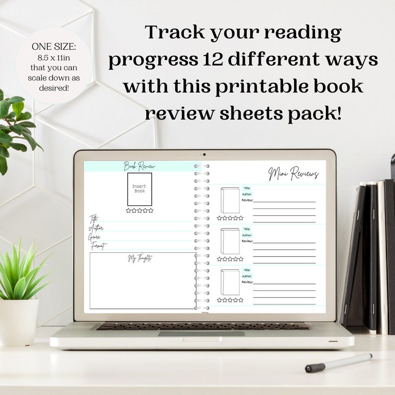 5 Book Review Sheets Bundle Printable | Reading Tracker Sheets | Easy ...