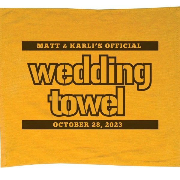 Custom Event Towel | Personalized Wedding Favors | Pittsburgh Party Favors | Birthday Party Favors | Bar Mitzvah Favors | Custom Sport Towel