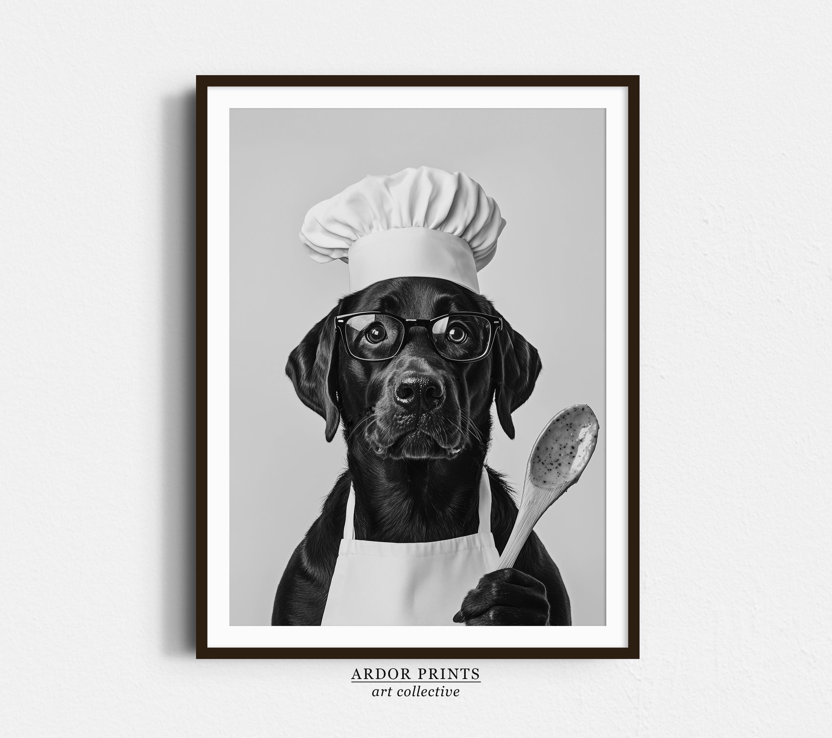 Set Guanti Da Forno E Presina Con Stampato Black Labrador – Cotone Termico, Antiscivolo - 2