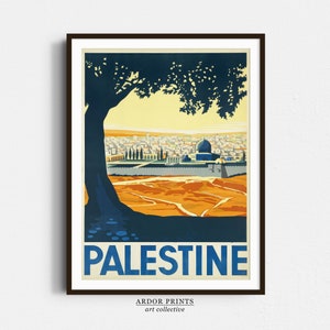 Retro Palästina Poster, Vintage Palästina Reise, Wandkunst, Palästina Karte Drucken, rustikale Wanddekoration, Büro Wanddekor, druckbare Wandkunst