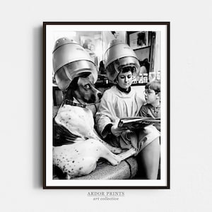 Dog at Hair Salon Vintage Print: Funny Retro Wall Art (Digital Download)