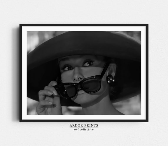 Audrey Hepburn Print: Black and White Old Hollywood Wall Art (Digital Download)