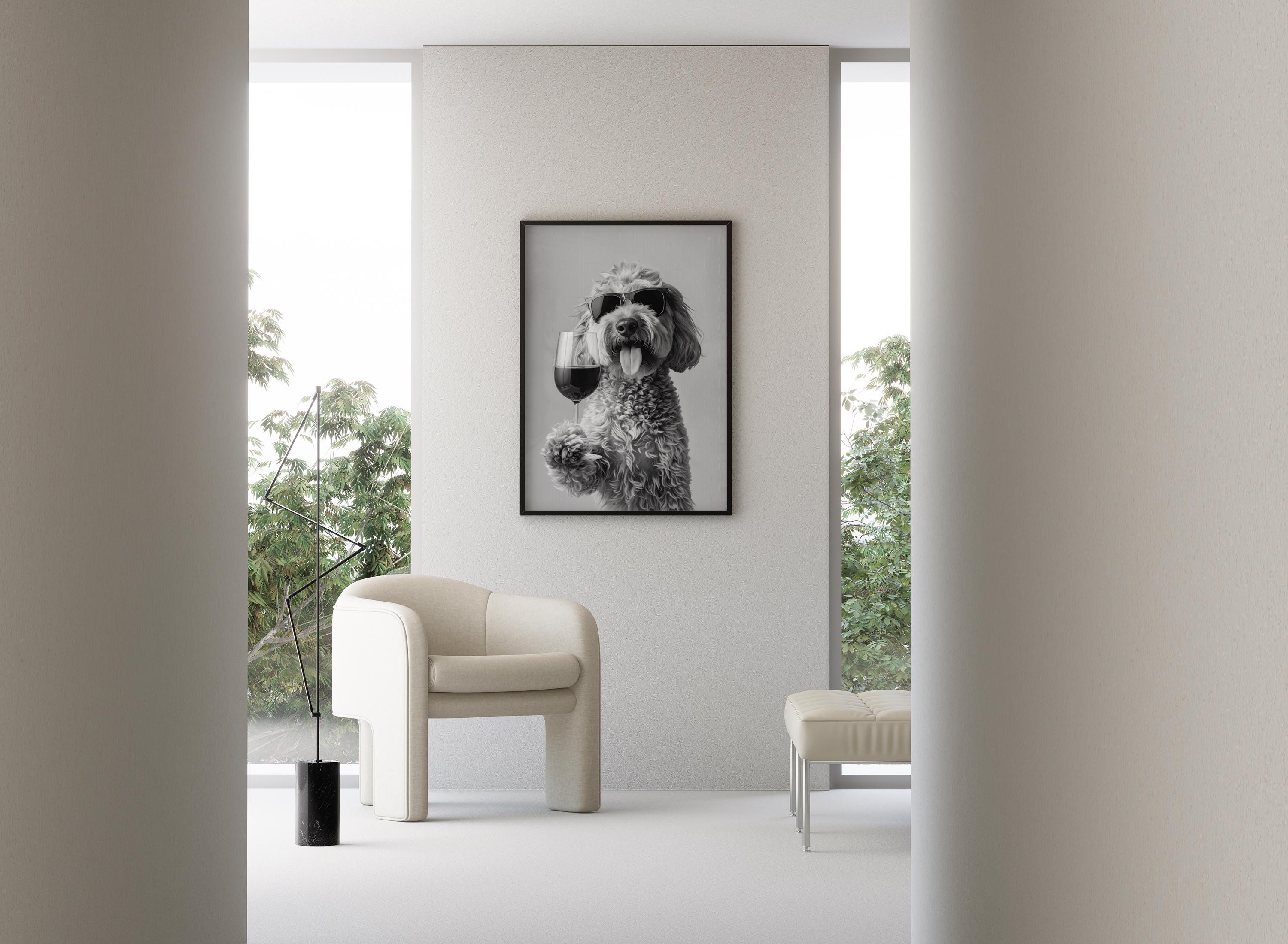 Golden Doodle Dog Retro Poster Poster da parete, Cafe Bar Pub, Beer Club, Decorazione per la casa Poster Pittura 20,3 x 30,5 cm